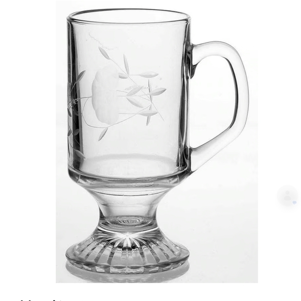 Princess House "HERITAGE" VINTAGE,Discontined Clear Glass Mugs Set Of 4.